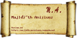 Majláth Aniziusz névjegykártya